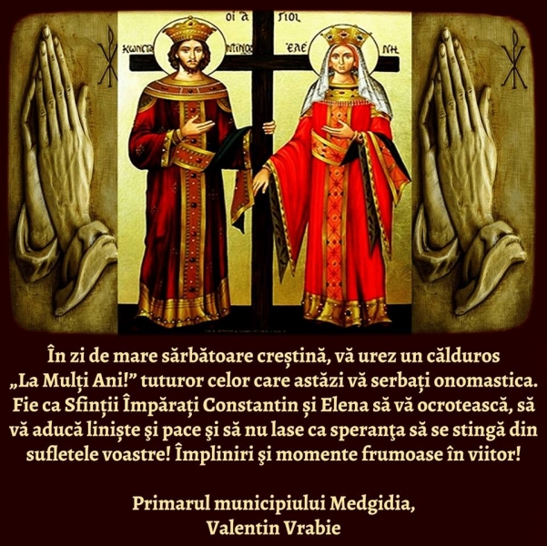 De Constantin și Elena, urări de bine din partea primarului Municipiului Medgidia