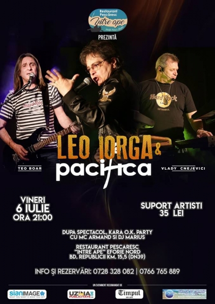 LEO IORGA & PACIFICA, în concert live, la Eforie, ÎNTRE APE !
