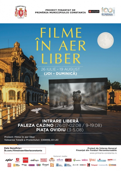 FILME ÎN AER liber se întoarce cu 16 proiecții de neratat pe faleza Cazino și în Piața Ovidiu din Constanța!