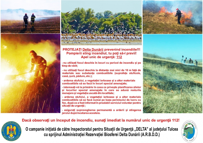 Atenționare privind pericolul distrugerii unor habitate naturale din R.B.D.D.  prin incendiere