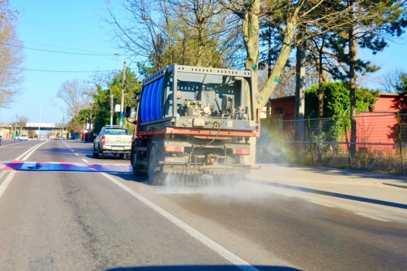 Polaris M Holding dezinfectează străzile din zona  Gară,  Far, KM 4-5 și Faleză Sud din Constanța!