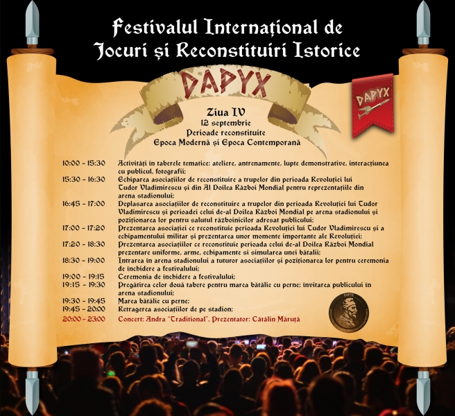 Festivalul de Jocuri și Reconstituiri Istorice - DAPYX, Medgidia 2021
PROGRAMUL ZILEI