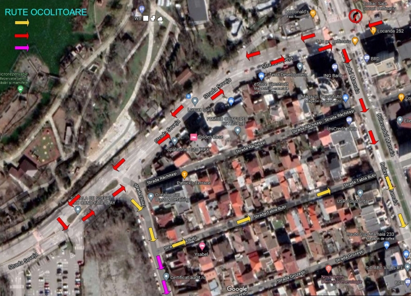 De mâine, circulația la intersecția bulevardului Mamaia cu strada Zorelelor va fi reorganizată