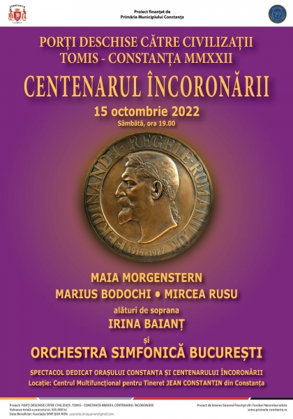 Maia Morgenstern, Marius Bodochi, Mircea Rusu, Irina Baianț și Orchestra Simfonică București,  într-un spectacol deosebit, la Constanța