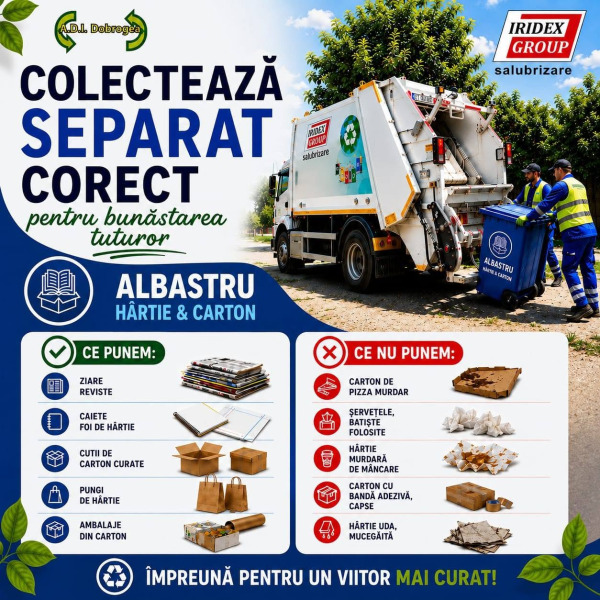 Informare privind serviciul de salubrizare în orașul Ovidiu