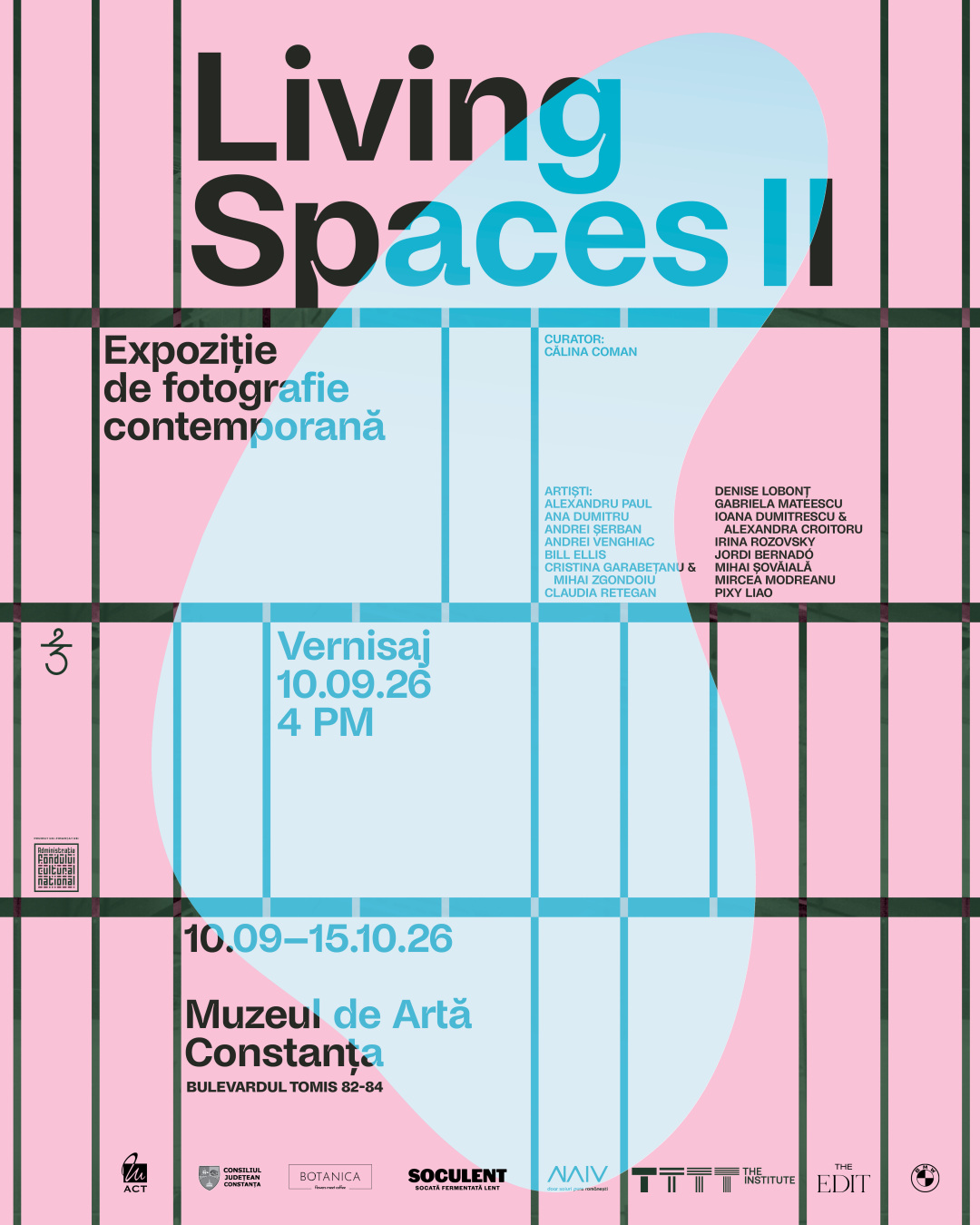 2/3 Galeria, vernisează joi, 10 septembrie, de la ora 16:00, expoziția de grup LIVING SPACES II, la Muzeul de Artă Constanța