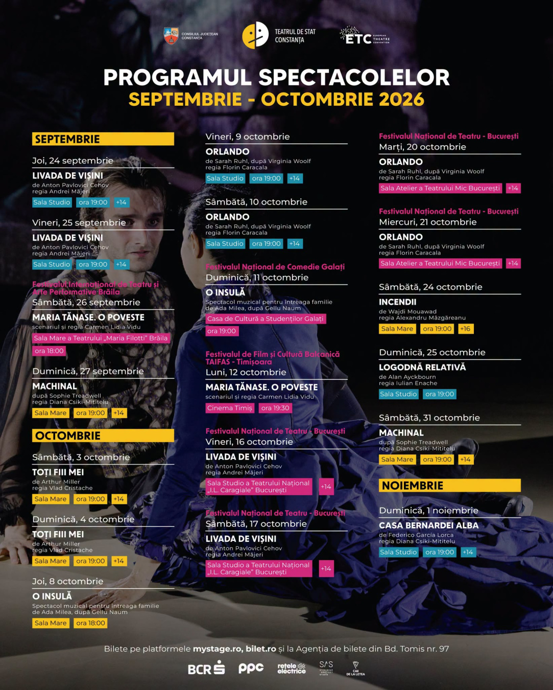 O nouă stagiune. Noi întâlniri. Aceeași bucurie de a fi împreună la teatru!
