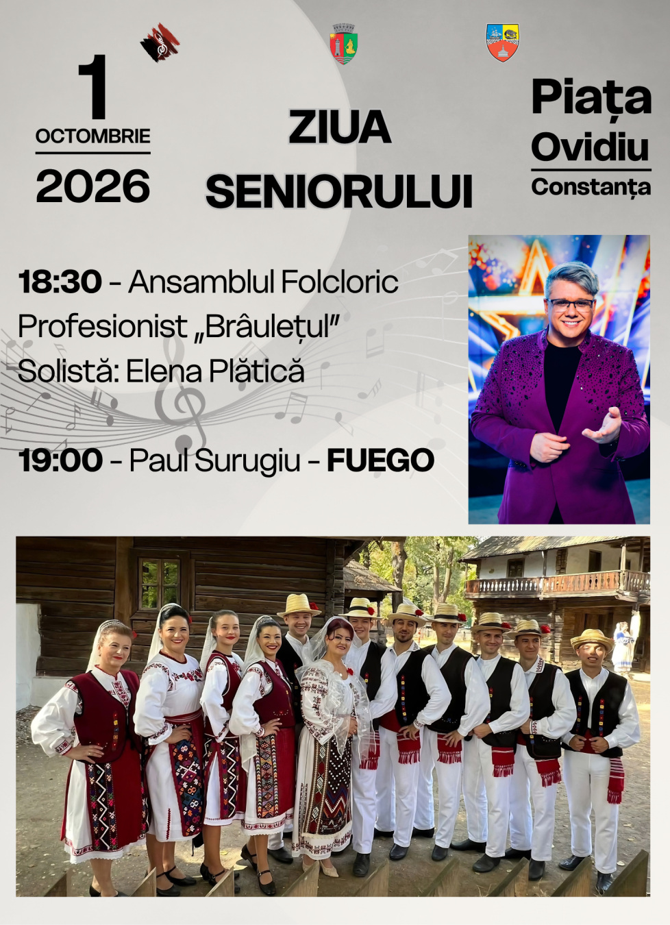 Cântec, emoție și o seară specială în Piața Ovidiu, de Ziua Seniorului