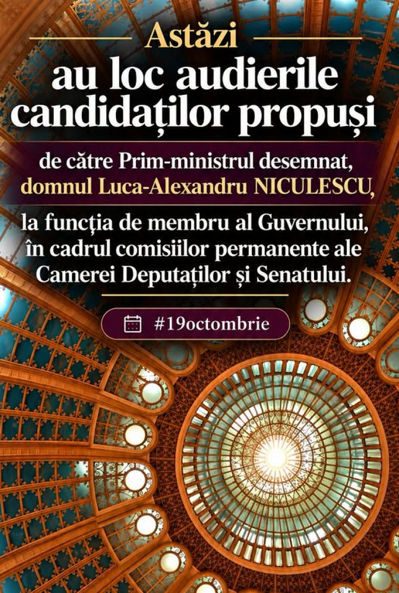 De astăzi, încep în Parlament audierile candidaților propuși pentru funcțiile de miniștri