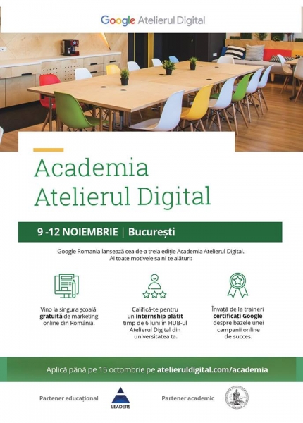 Google România lansează o nouă ediție a Academiei Atelierul Digital!