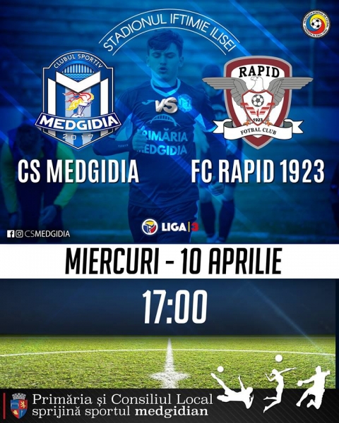 FC RAPID 1923 vine miercuri la Medgidia!