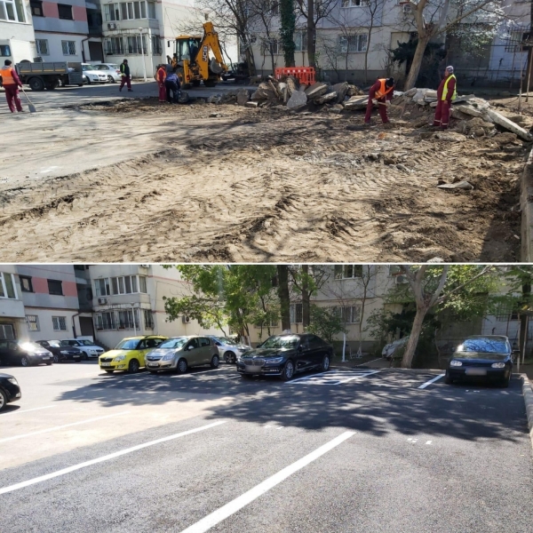 O nouă parcare amenajată pe bulevardul Alexandru Lăpușneanu, în zona blocului LV 31