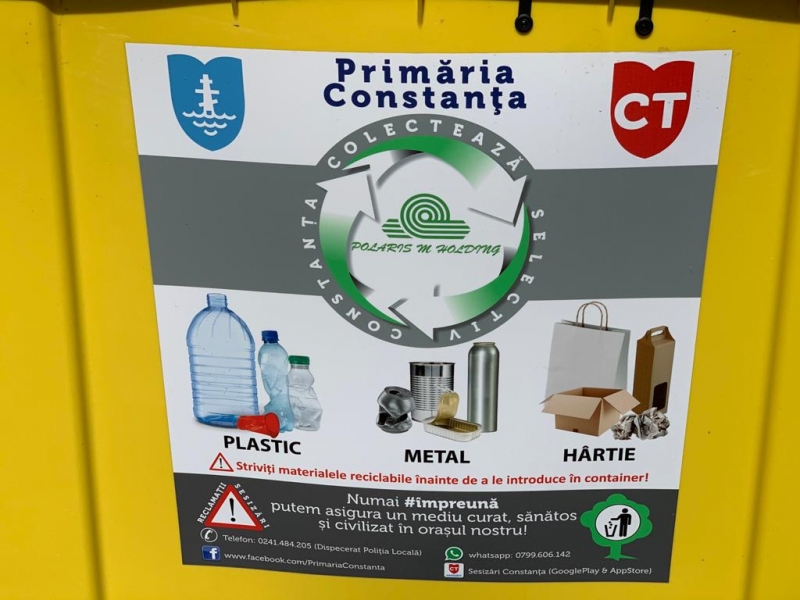 Primăria Municipiului Constanța continuă amplasarea containerelor galbene  pentru deșeuri reciclabile