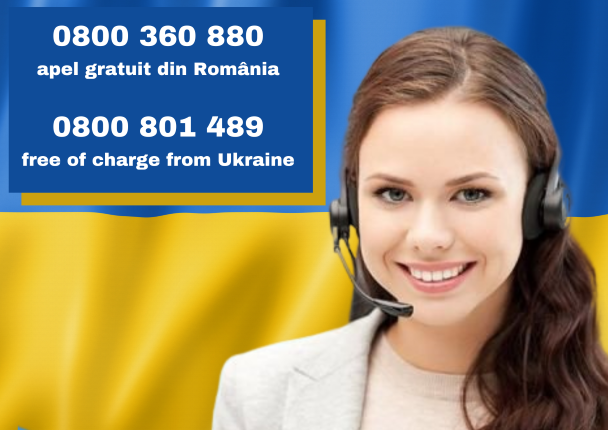 Refugiații din Ucraina au la dispoziție două linii telefonice gratuite unde primesc informații în limbile ucraineană, rusă sau română