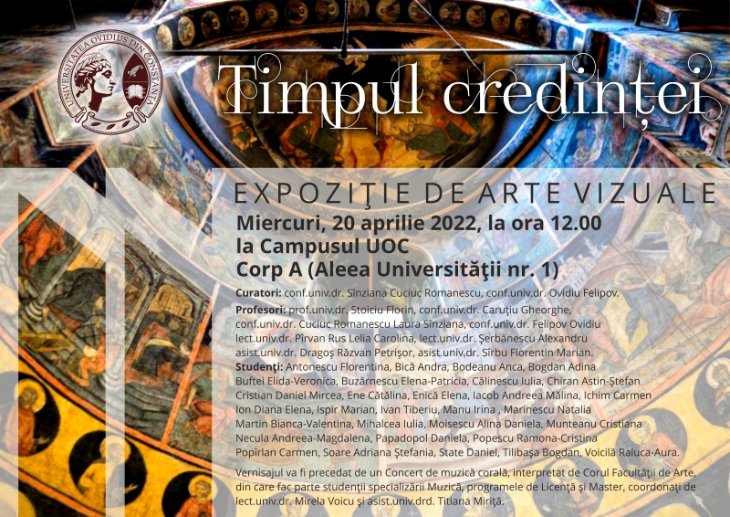 Universitatea Ovidius din Constanța organizează vernisajul expoziției *Timpul credinței*