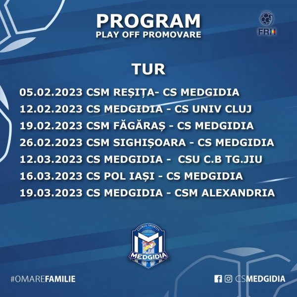 Handbaliștii CS Medgidia încep pe 5 februarie play-offul pentru promovarea în Liga Națională