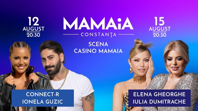 OMD Mamaia-Constanța ne invită la două concerte live, în minivacanța de 15 august, la mare, la Mamaia!