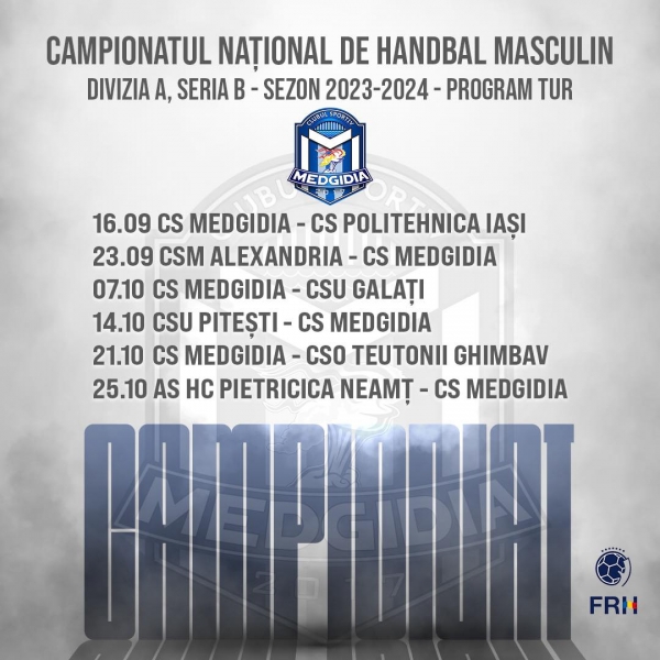 Handbalul își începe aventura în noul sezon competițional pe 16 septembrie în Sala Sporturilor „Iftimie Ilisei”, sâmbătă de la ora 11:00