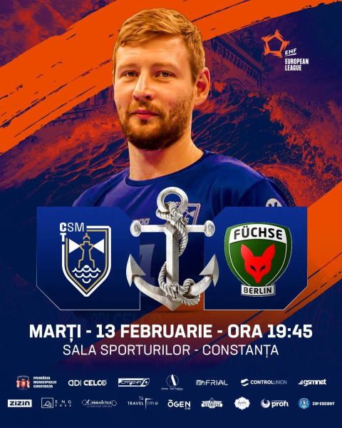 Marți, 13 Februarie, de la ora 19.45, în Sala Sporturilor, CSM Constanța joacă primul meci din Main Round-ul EHF European League!