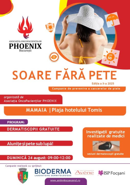 SOARE FĂRĂ PETE, control dermatoscopic gratuit în stațiunea Mamaia