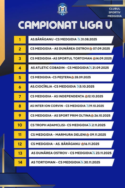CS Medgidia începe noul sezon fotbalistic în Liga a V-a. S-a stabilit și calendarul competițional