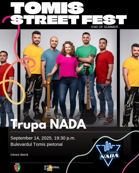 Tomis-ul pietonal vă așteaptă cu noi suprize! Duminică, distracție alături de trupa Nada!