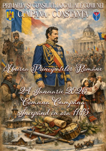 Invitație la manifestările prilejuite în comuna Cumpăna de Ziua Unirii Principatelor Române