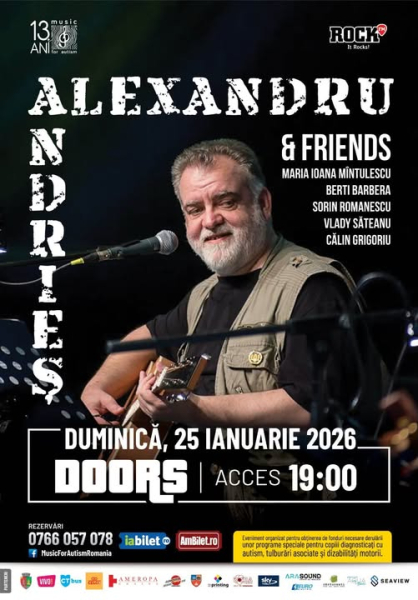 Music for Autism – un nou concert caritabil: Alexandru Andrieș & Friends