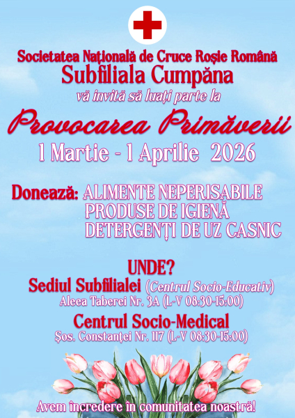 Crucea Roșie Cumpăna a lansat „Provocarea Primăverii”, campanie locală de sprijin pentru comunitate