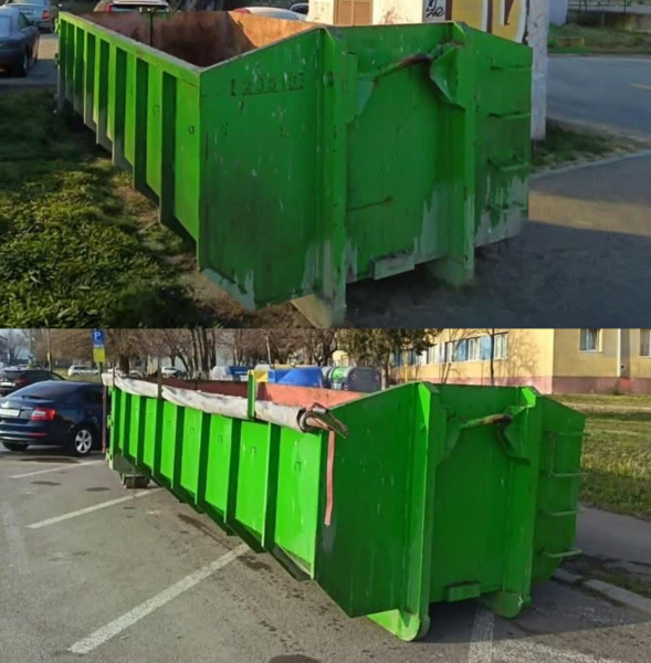 Colectați responsabil deșeurile voluminoase! Vă rugăm să le depozitați în benele de culoare verde!