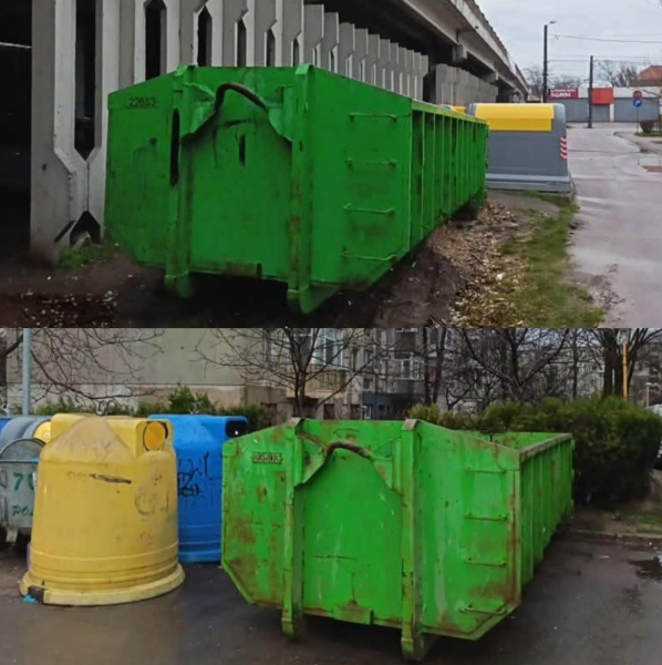 Colectați responsabil deșeurile voluminoase! Vă rugăm să le depozitați în benele de culoare verde!