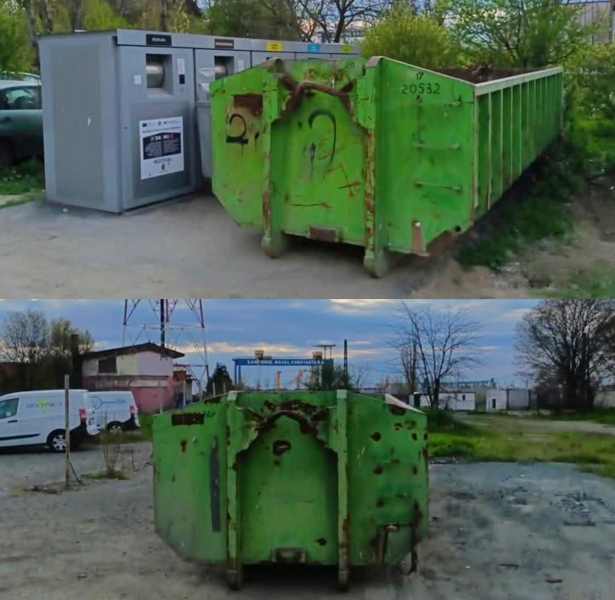 Colectați responsabil deșeurile voluminoase! Vă rugăm să le depozitați în benele de culoare verde!