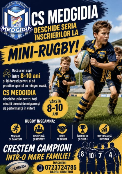CS Medgidia deschide seria înscrierilor la mini-rugby!
