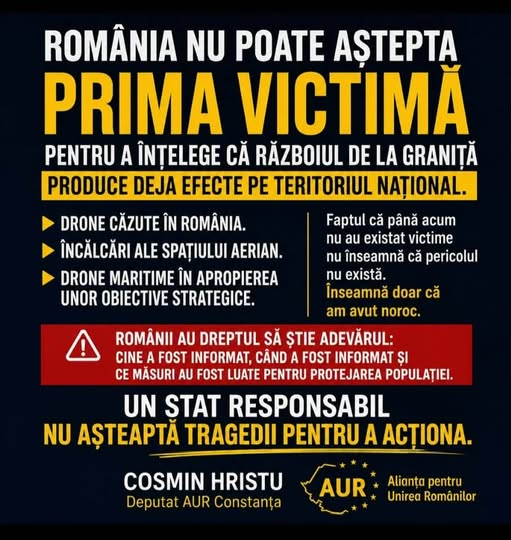 Deputatul AUR Cosmin Hristu: „Românii trebuie să afle adevărul acum, nu după prima victimă!”
