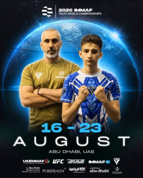 Patrick și coach Ionel Crînguș, la Campionatul Mondial IMMAF!