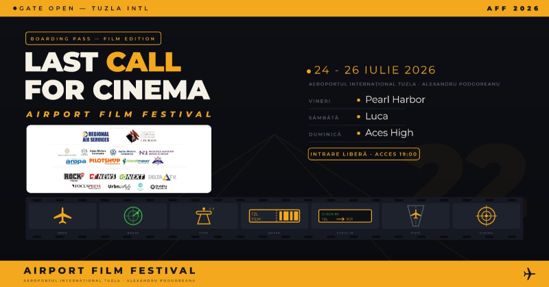 Airport Film Festival 2026 – Filme sub cerul liber, pe pista Aeroportului Internațional Tuzla „Alexandru Podgoreanu”