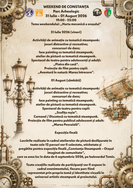 Parcul Arheologic devine, în acest weekend, harta imaginară a unui oraș steampunk