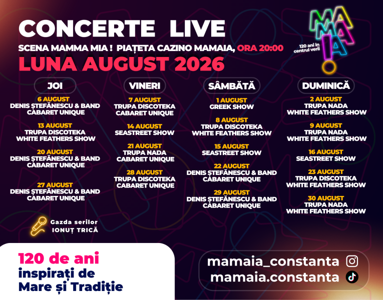 Destinația Mamaia Constanța, în sărbătoare! 
O lună august efervescentă – evenimente speciale de Sfânta Maria 
