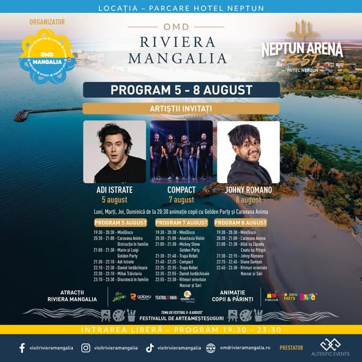 Trupa COMPACT, JOHNY ROMANO și ADI ISTRATE vin pe RIVIERA MANGALIA!