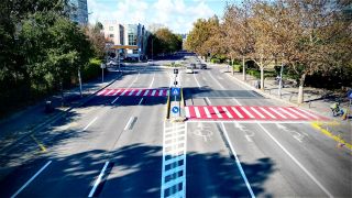 Noi scuaruri mediane au fost amenajate la trecerile de pietoni de pe străzile Cumpenei și Soveja, pentru creșterea siguranței participanților la trafic