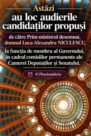 De astăzi, încep în Parlament audierile candidaților propuși pentru funcțiile de miniștri