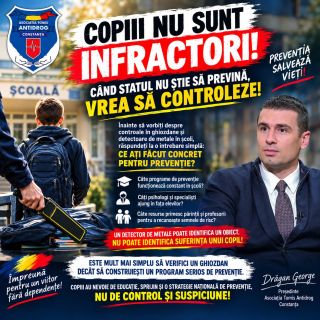 COPIII NU SUNT INFRACTORI! CÂND STATUL NU ȘTIE SĂ PREVINĂ, VREA SĂ CONTROLEZE!