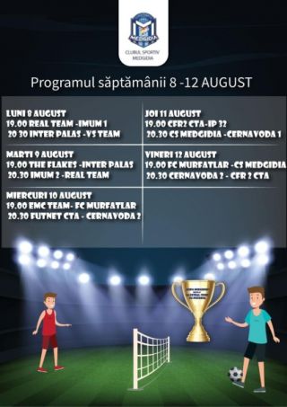 De astăzi, 08.08.2022, de la ora 19:00, încep noi meciuri la *Cupa Medgidiei Tenis cu Piciorul*