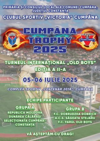 Comuna Cumpăna găzduiește  Turneul internațional de fotbal “Old Boys” – „Cumpăna Trophy 2025”