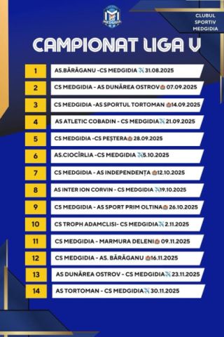 CS Medgidia începe noul sezon fotbalistic în Liga a V-a. S-a stabilit și calendarul competițional