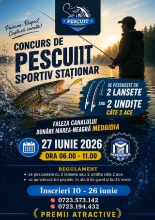 Concurs de Pescuit Sportiv Staționar la Medgidia!